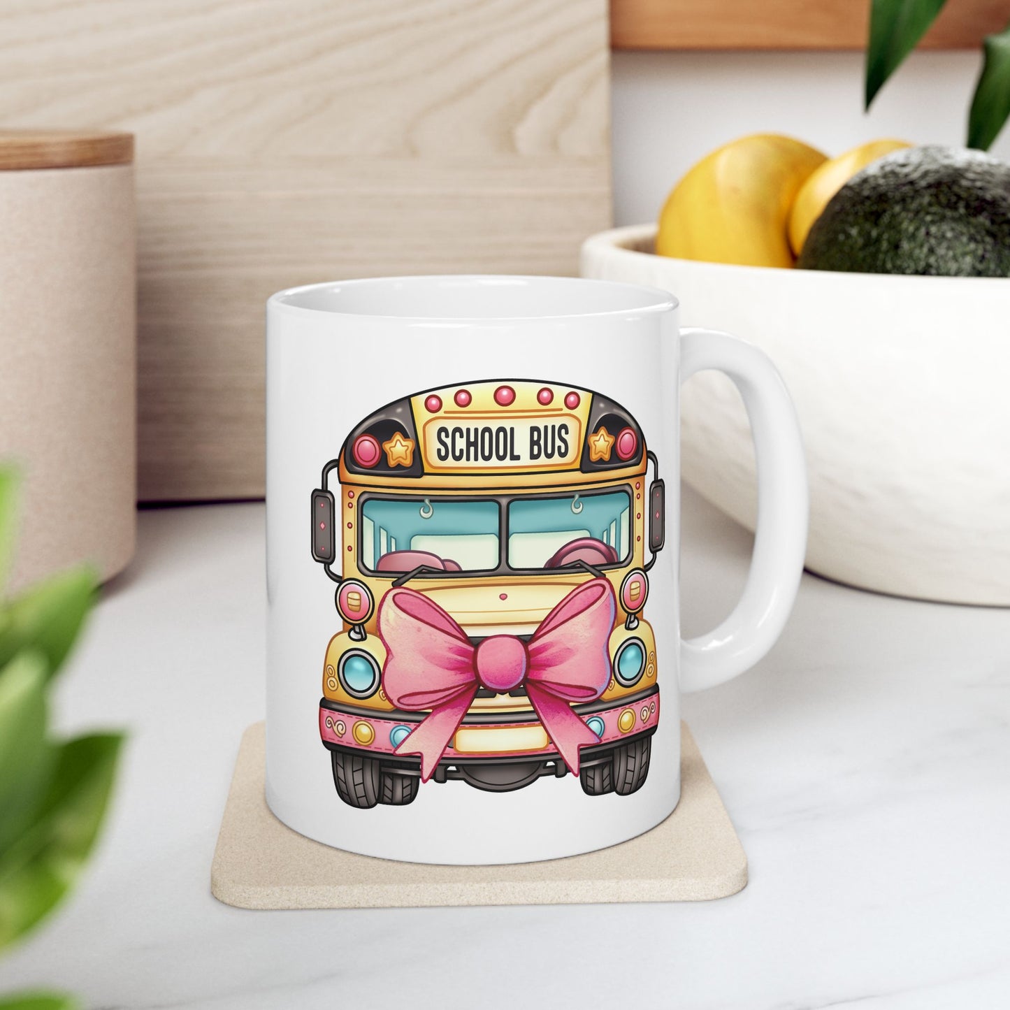 School Bus Ceramic Mug, (11oz, 15oz)