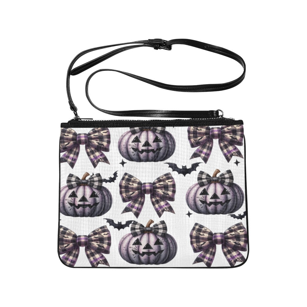 Pumpkin and Tie Bow Slim Clutch Bag